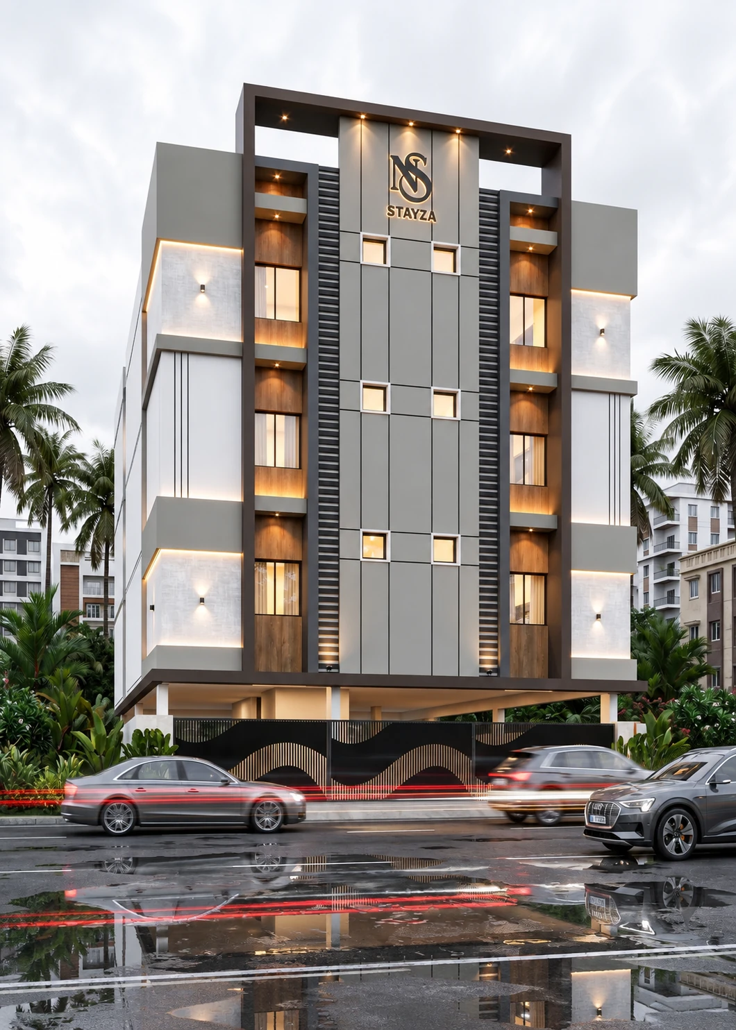Stilt plus three floor building